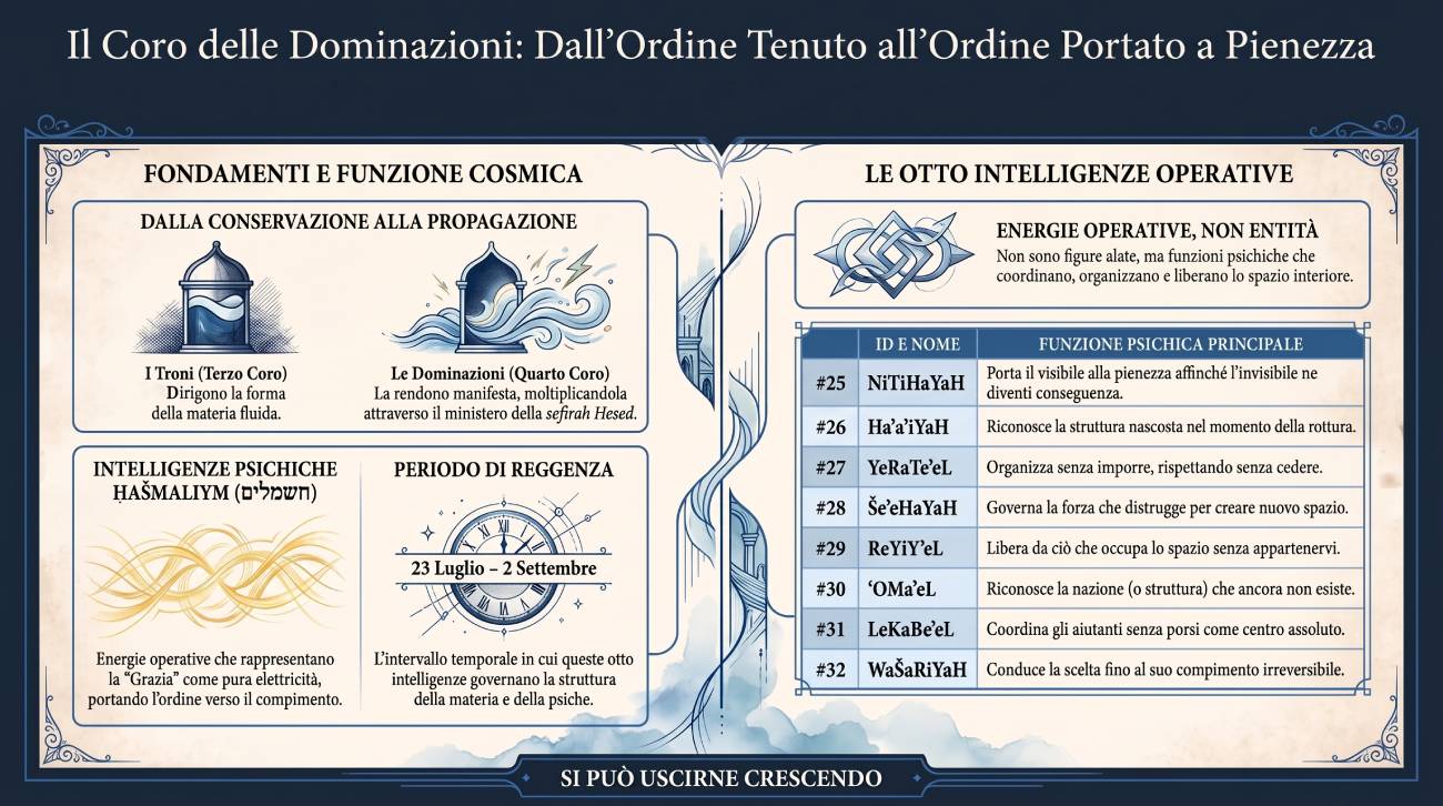 Introduzione coro Dominazioni: il passaggio dai Troni alle Dominazioni.