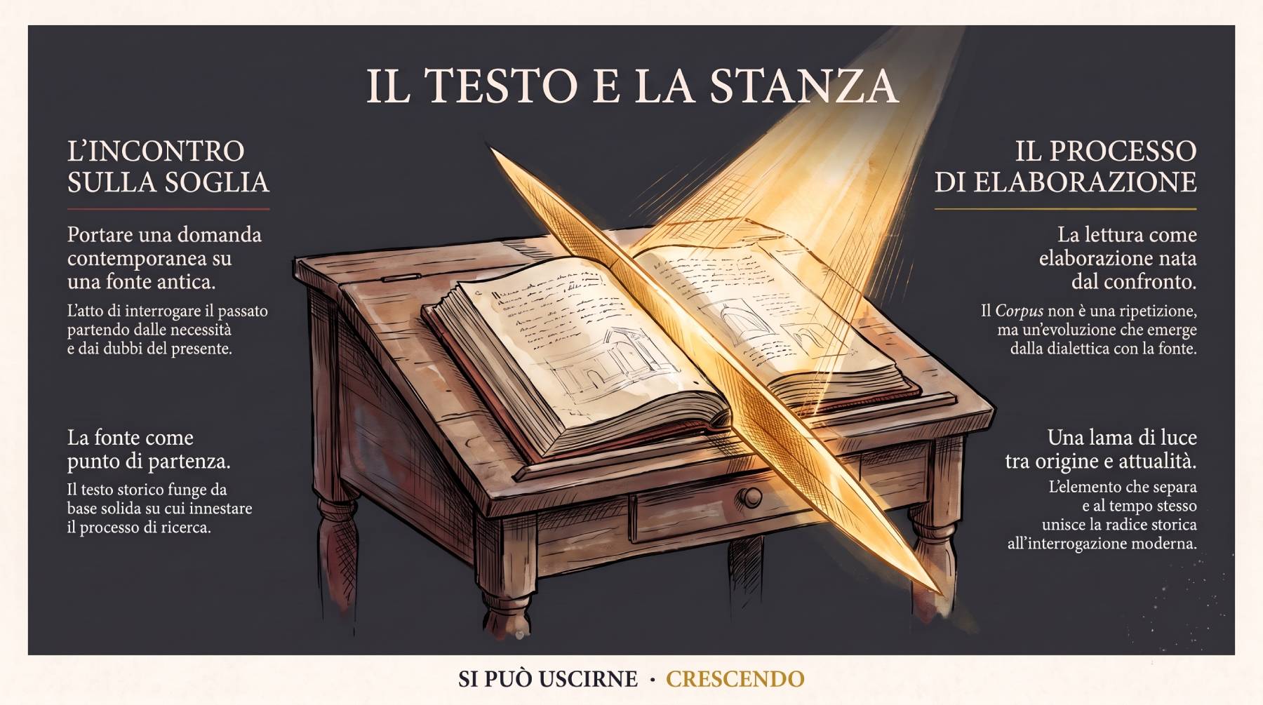 Il testo e la stanza — serata del Corpus Sibaldianum del 10 settembre 2026.