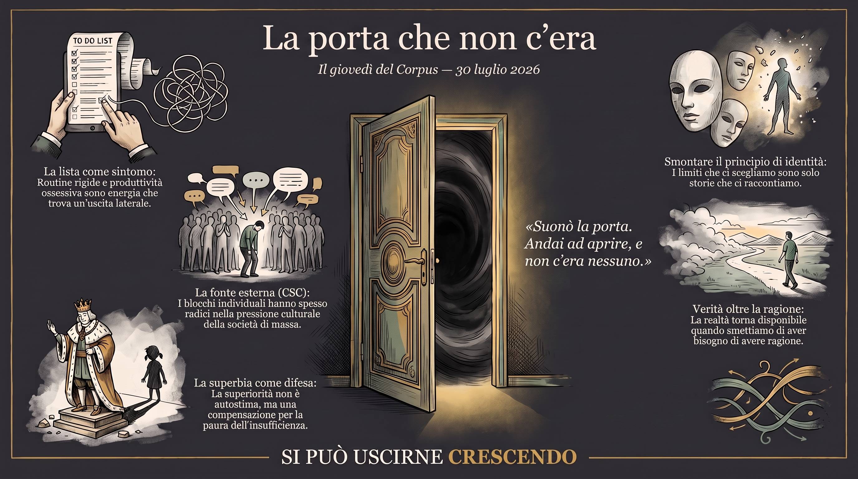 La porta che non c'era — serata del Corpus Sibaldianum del 30 luglio 2026.