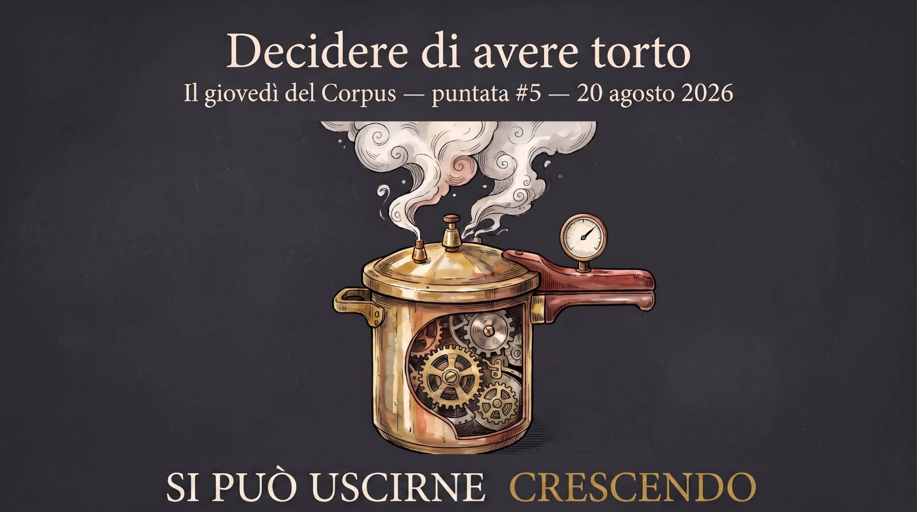 Decidere di avere torto — serata del Corpus Sibaldianum del 20 agosto 2026