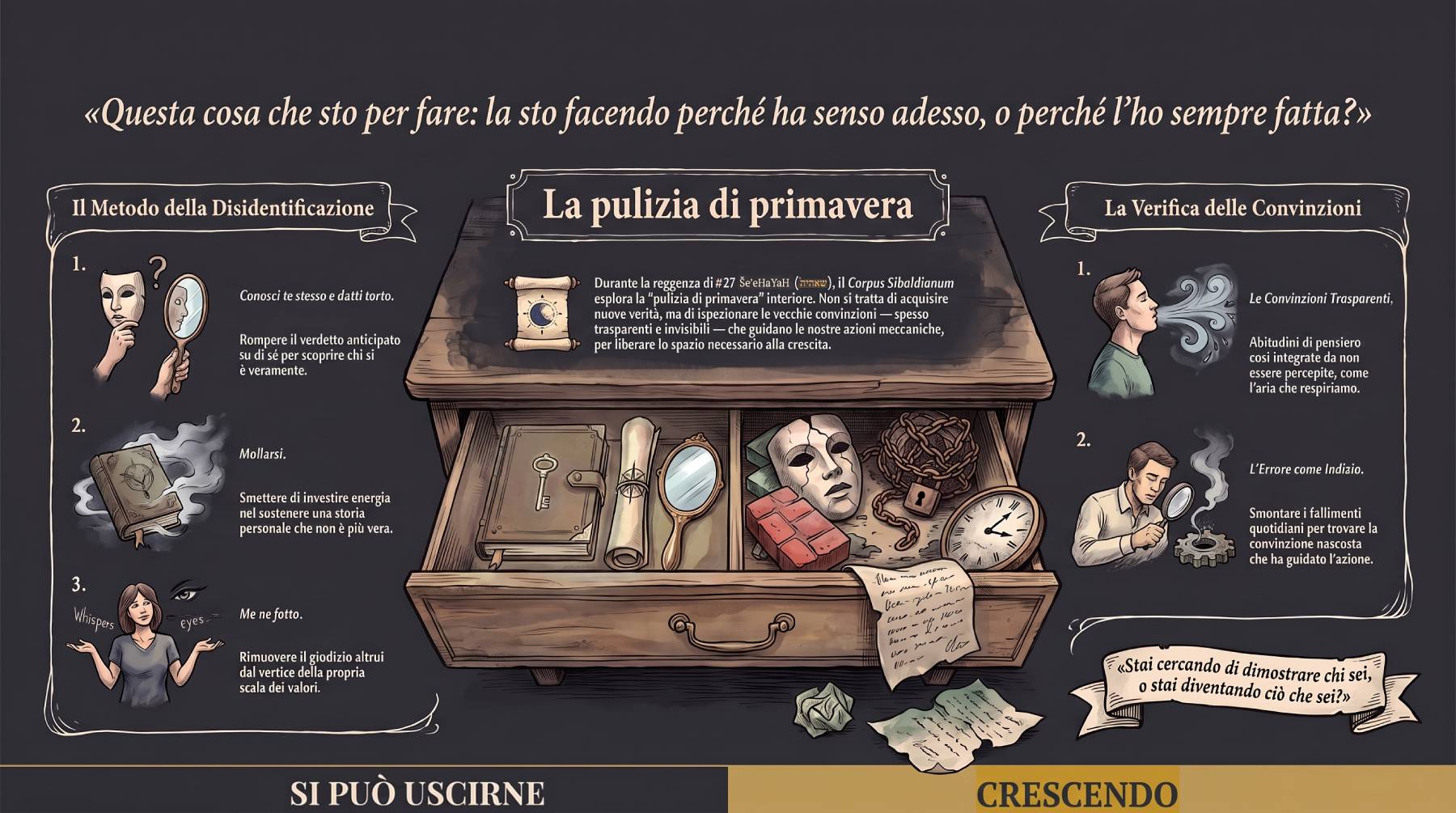 La pulizia di primavera — serata del Corpus Sibaldianum del 6 agosto 2026.