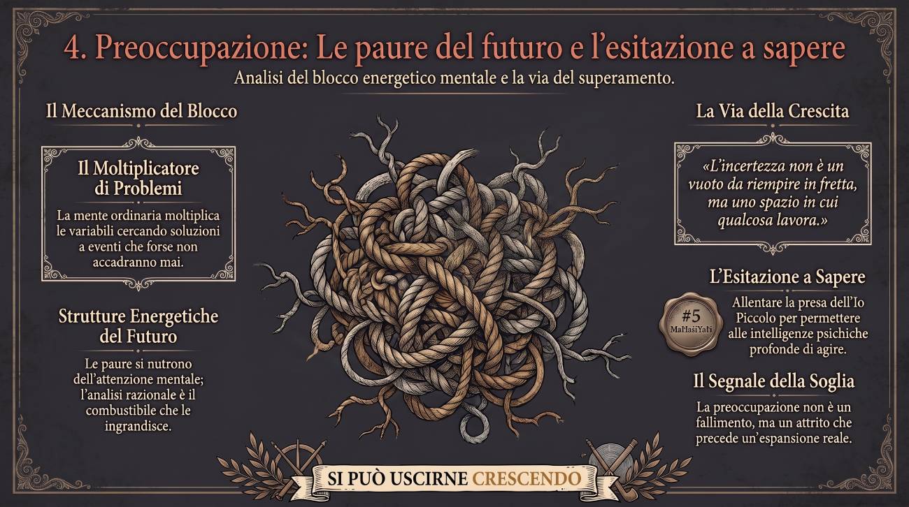 Preoccupazione - le paure del futuro e l'esitazione a sapere