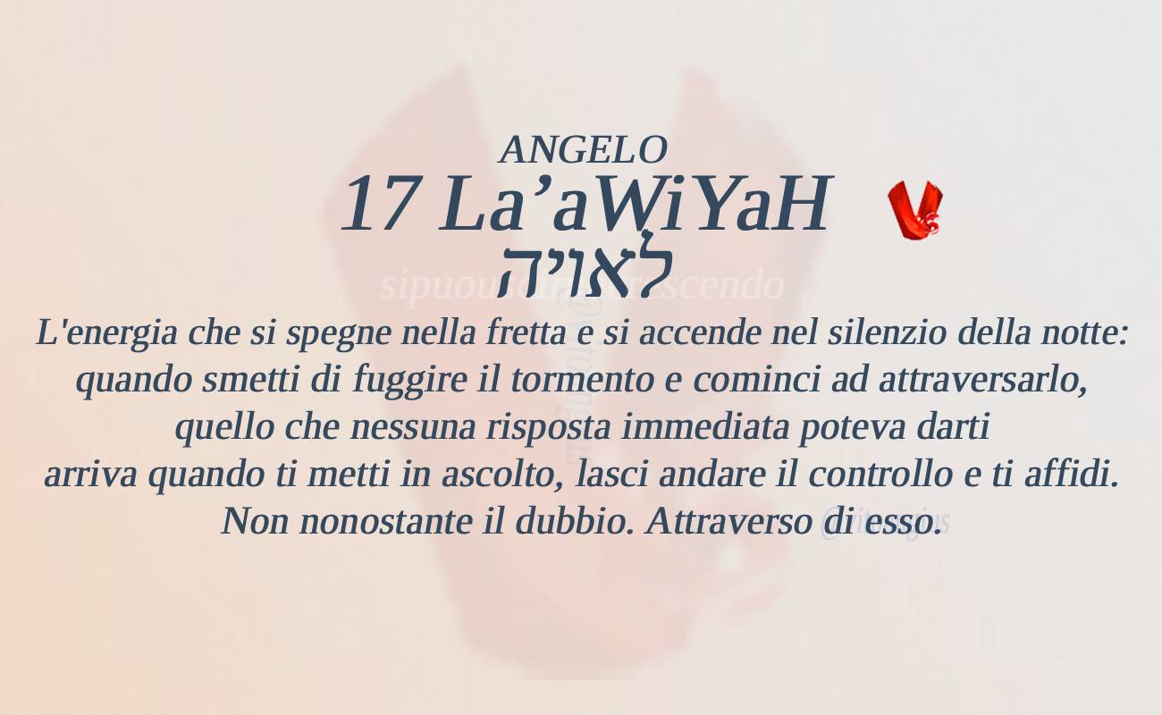 Copertina angelo # 17 LaʼaWiYaH — La scienza che scende di notte