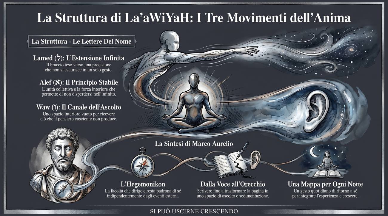 Lettere ebraiche Lamed Alef Waw — struttura interna del nome LaʼaWiYaH, Corpus Sibaldianum
