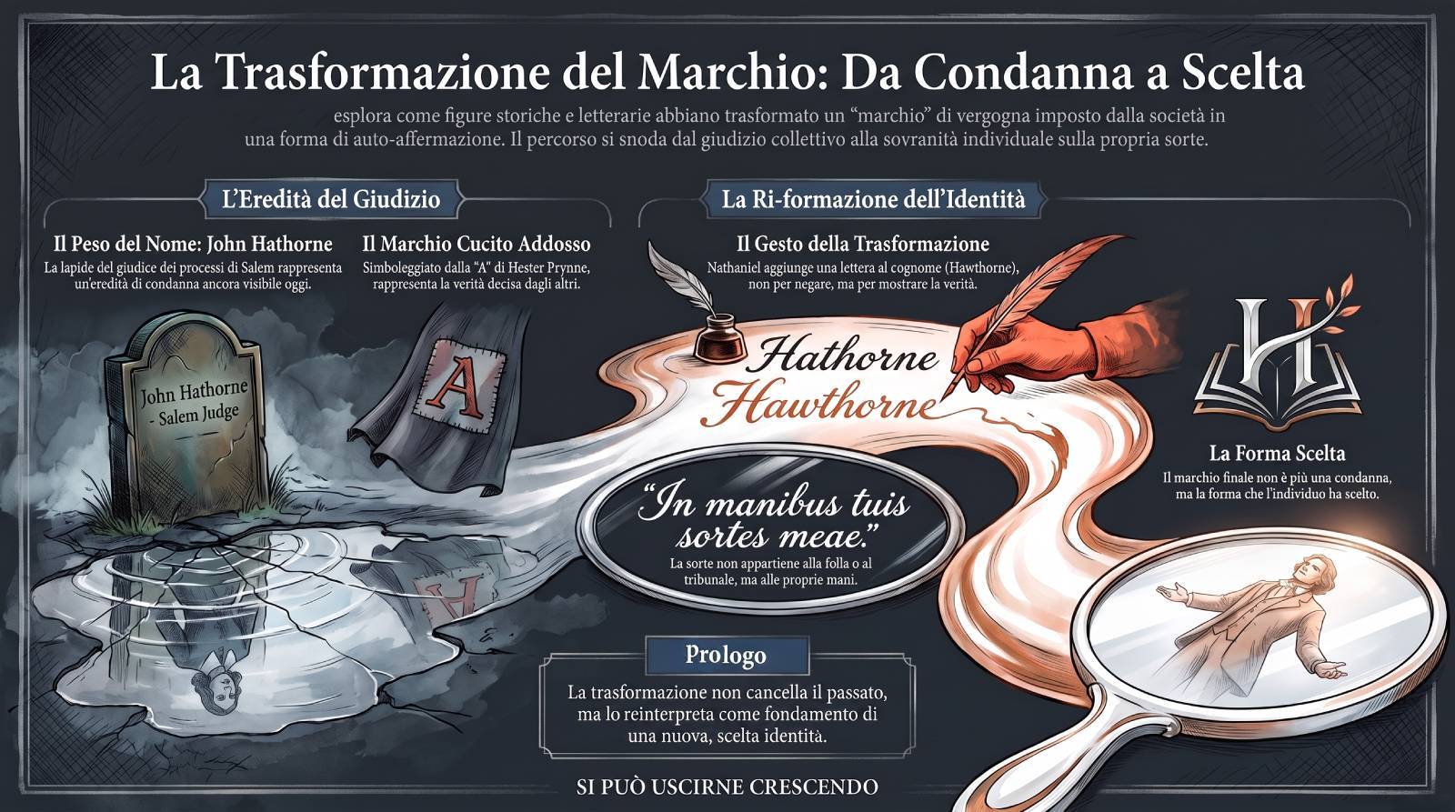 Infografica Prologo # 21 NeLKaʼeL: Hester Prynne, la gogna e la lettera scarlatta.