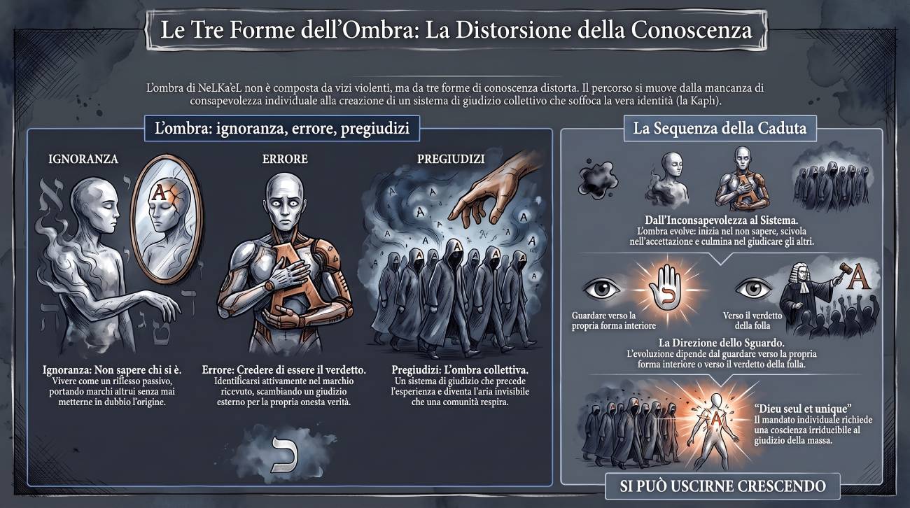 Infografica Parte IV # 21 NeLKaʼeL: il cattivo genio e le tre forme dell'ombra.