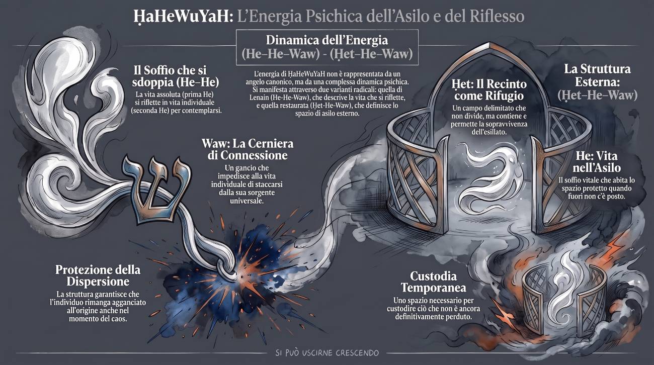 Infografica Parte II #24 ḤaHeWuYaH: le lettere del nome, variante Lenain e radice restaurata.