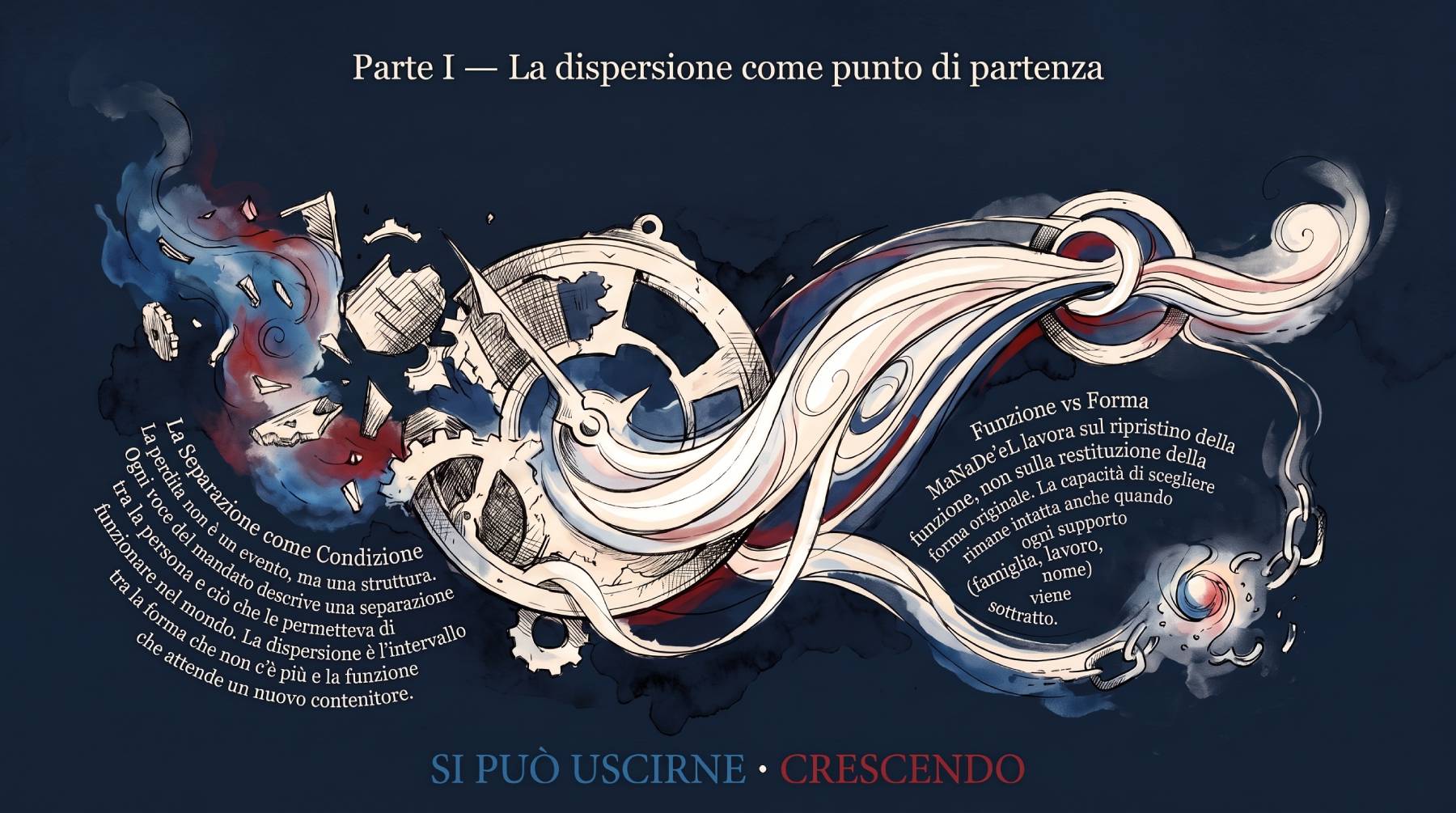 Parte I — Il mandato di MaNaDeʼeL: lavoro, sussistenza, beni smarriti — il perimetro dell'energia.
