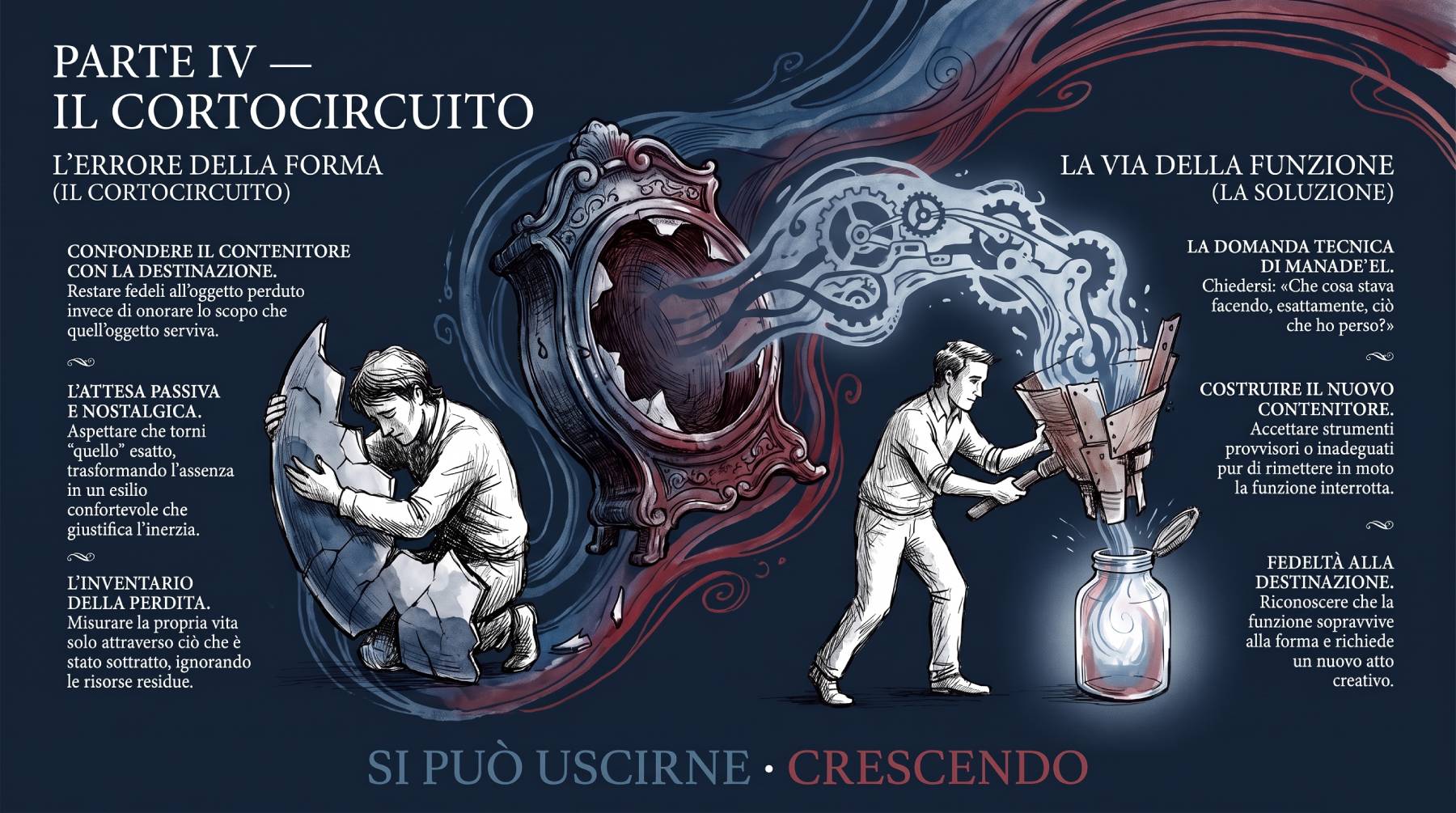Parte IV — L'ombra di MaNaDeʼeL: il meccanismo che accompagna chi sceglie di non tornare.