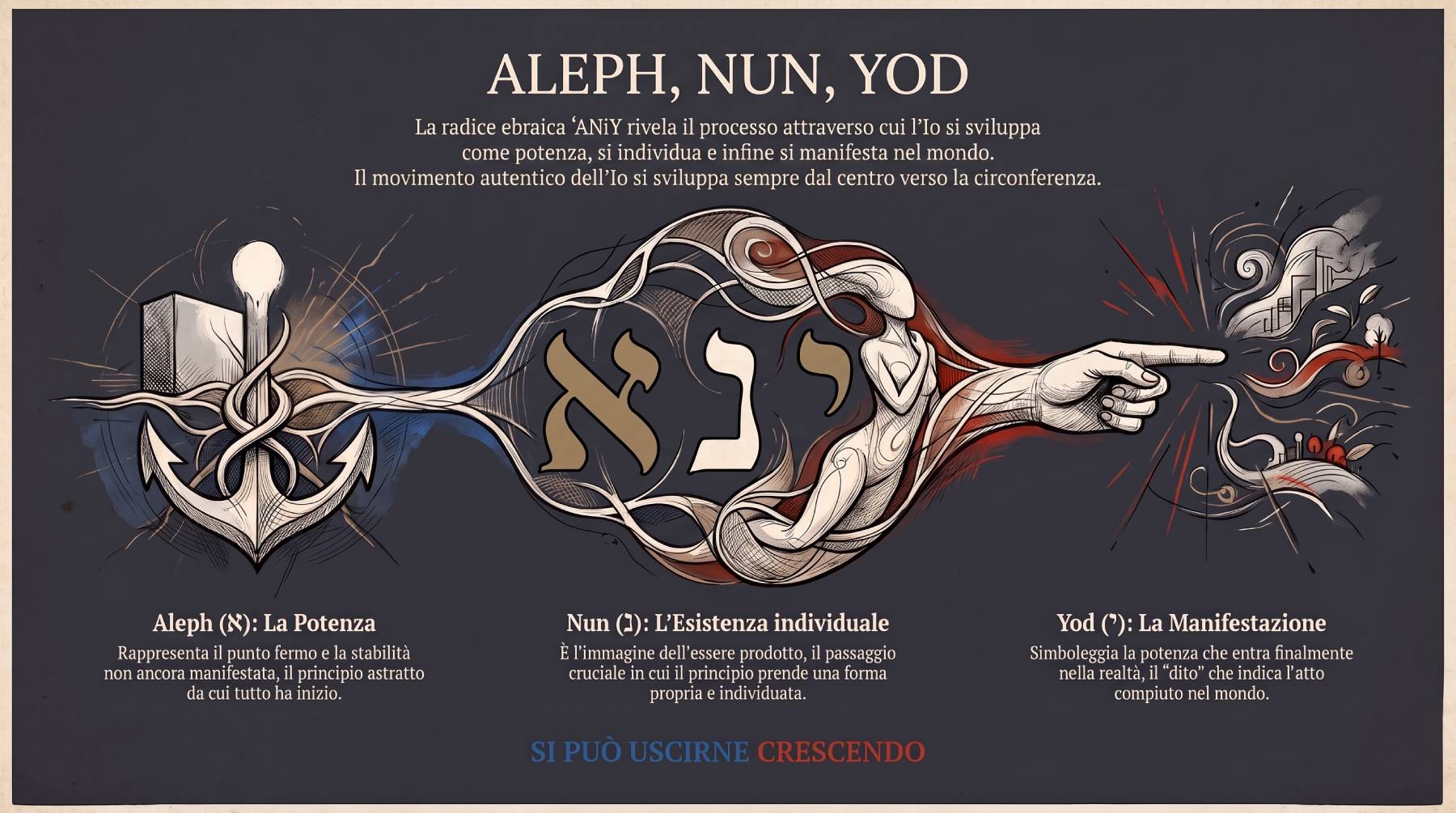 Parte II — Le lettere Aleph, Nun, Yod: il dinamismo in tre tempi che il Corpus legge nel nome di ʼANiYʼeL.