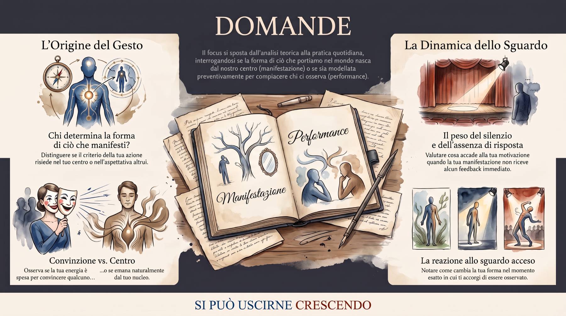 Domande — ʼANiYʼeL: cinque domande operative per osservare la direzione del movimento nella vita quotidiana.