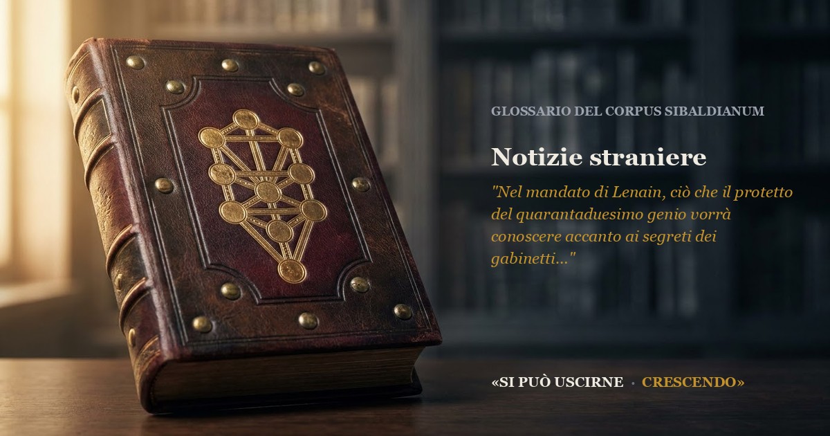 Immagine di copertina — Notizie straniere («nouvelles étrangères»)